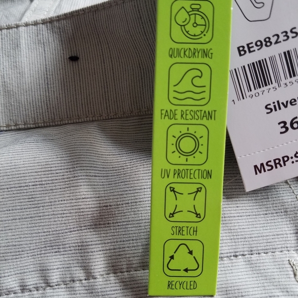 NWT Burnside Shorts Hybrid walk short board short Silver Size 36 - Picture 12 of 12